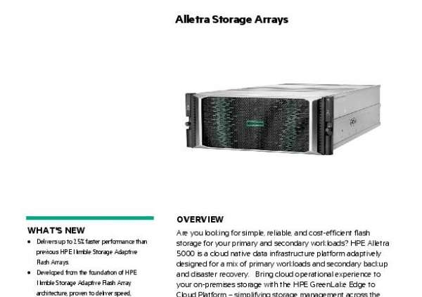 HPE Alletra 5000: Alletra Storage Arrays | Data-Smart Computers